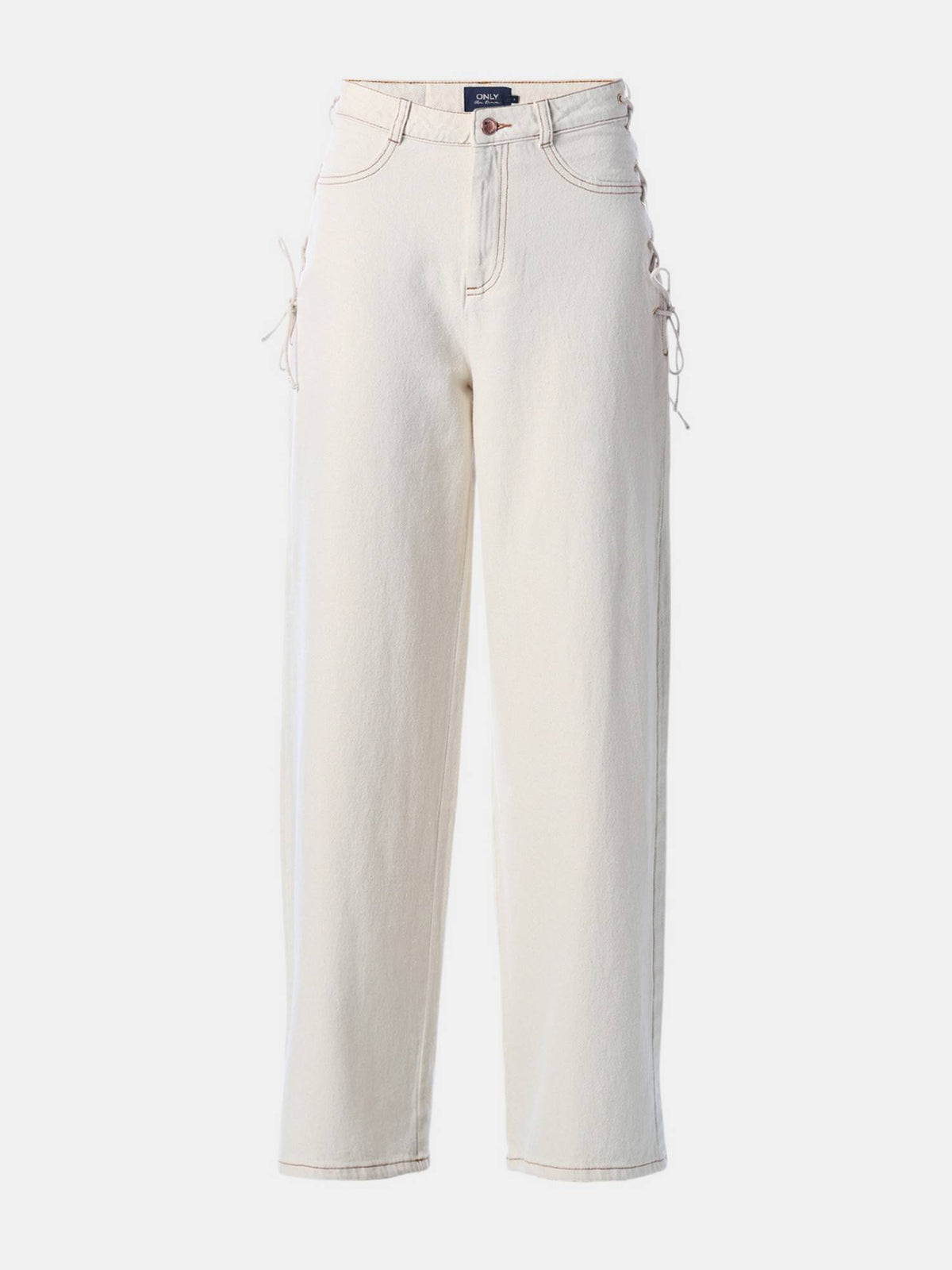 Women Solid Wide Leg High Rise White Jeans | WL90 - view 6