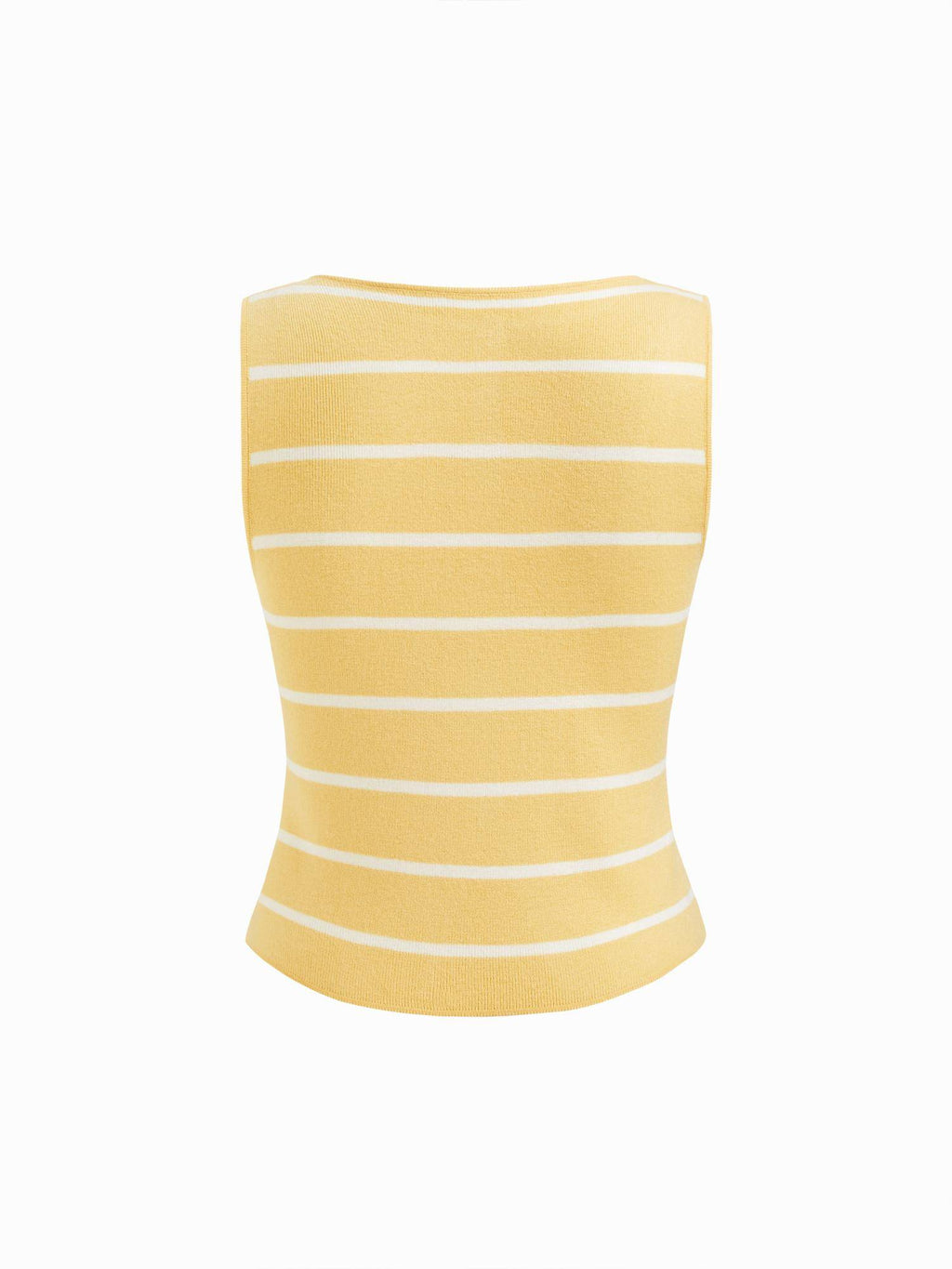 Knit Boat Neck Striped Button Split Vest | JC78 - view 31