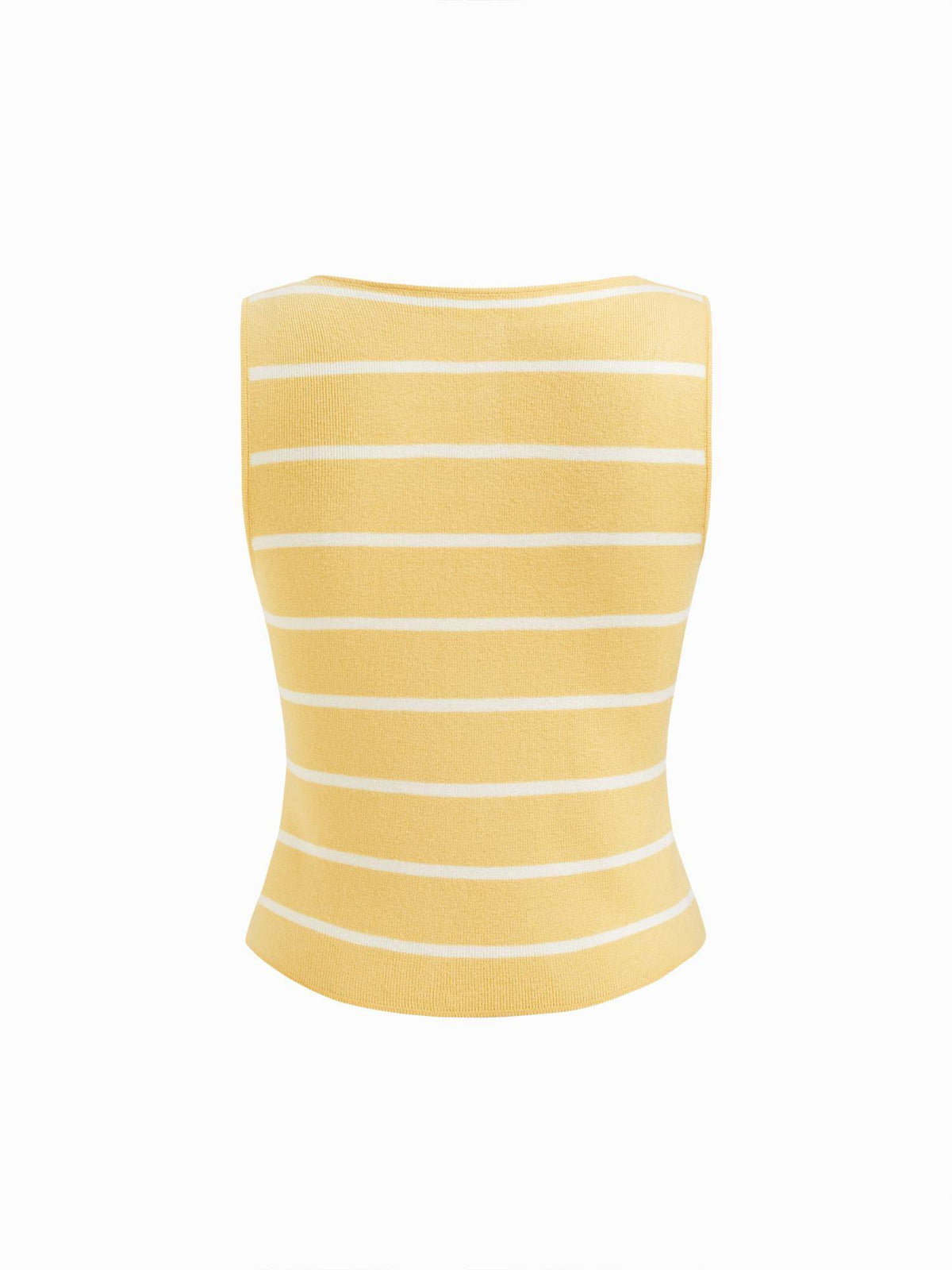 Knit Boat Neck Striped Button Split Vest | JC78 - view 31
