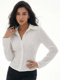 Women White Fitted Shirt | S67 - view 1
