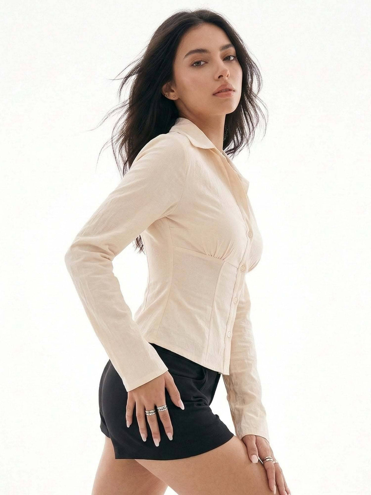 Women White Fitted Shirt | S67 - view 6