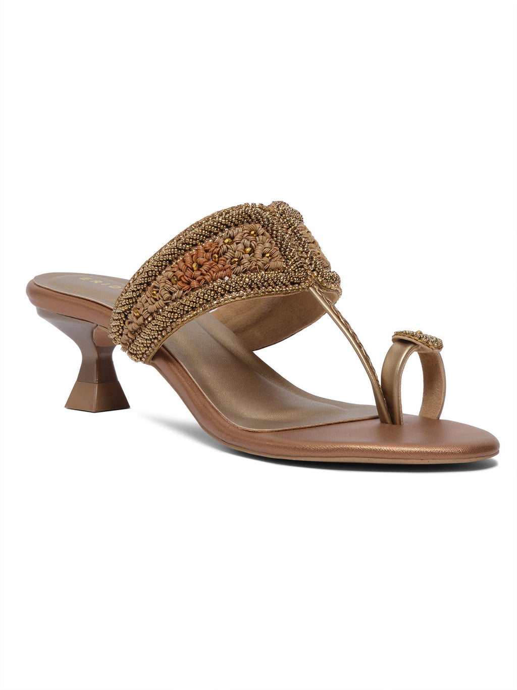 Leela Antique Kolhapuri Sandals Heels | H78 - view 2
