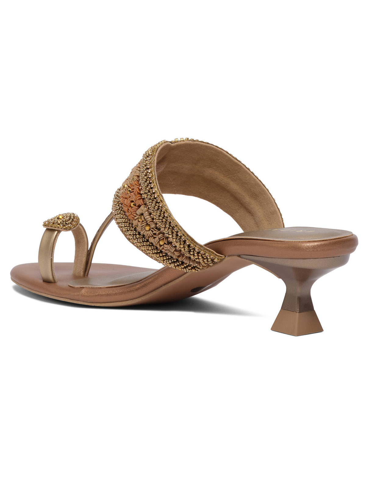 Leela Antique Kolhapuri Sandals Heels | H78 - view 5