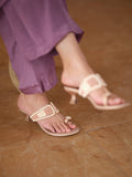 Leela Antique Kolhapuri Sandals Heels | H78 - view 7