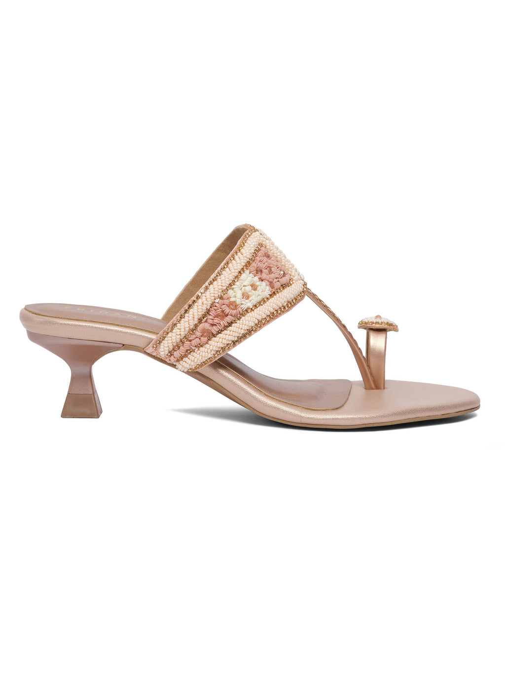 Leela Antique Kolhapuri Sandals Heels | H78 - view 9