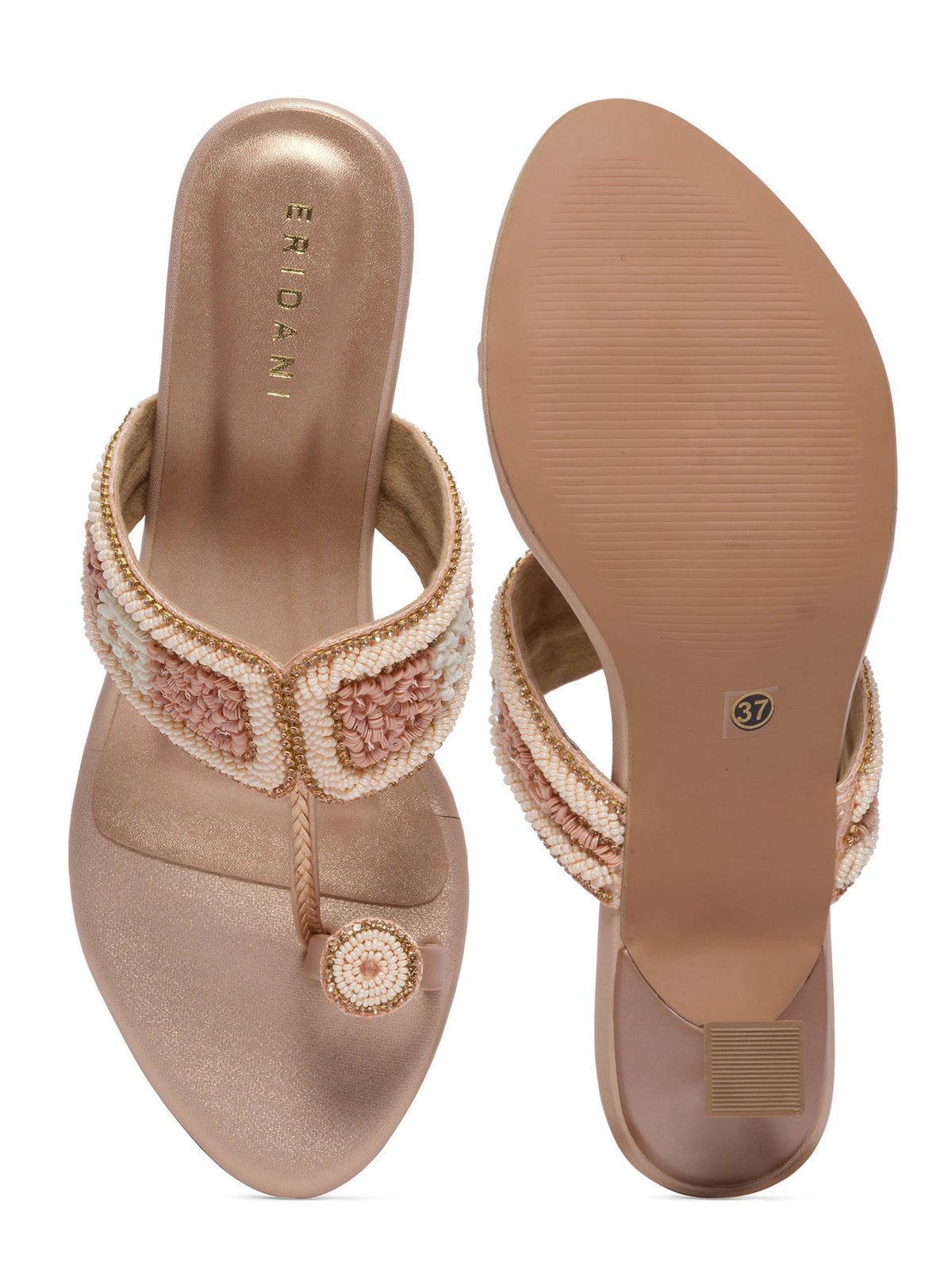 Leela Antique Kolhapuri Sandals Heels | H78 - view 10