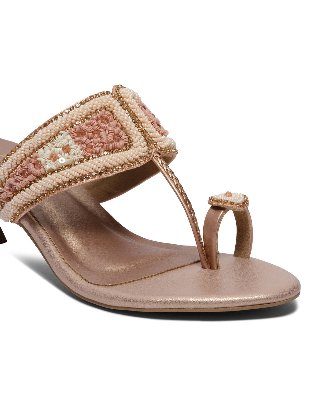 Leela Antique Kolhapuri Sandals Heels | H78 - view 12