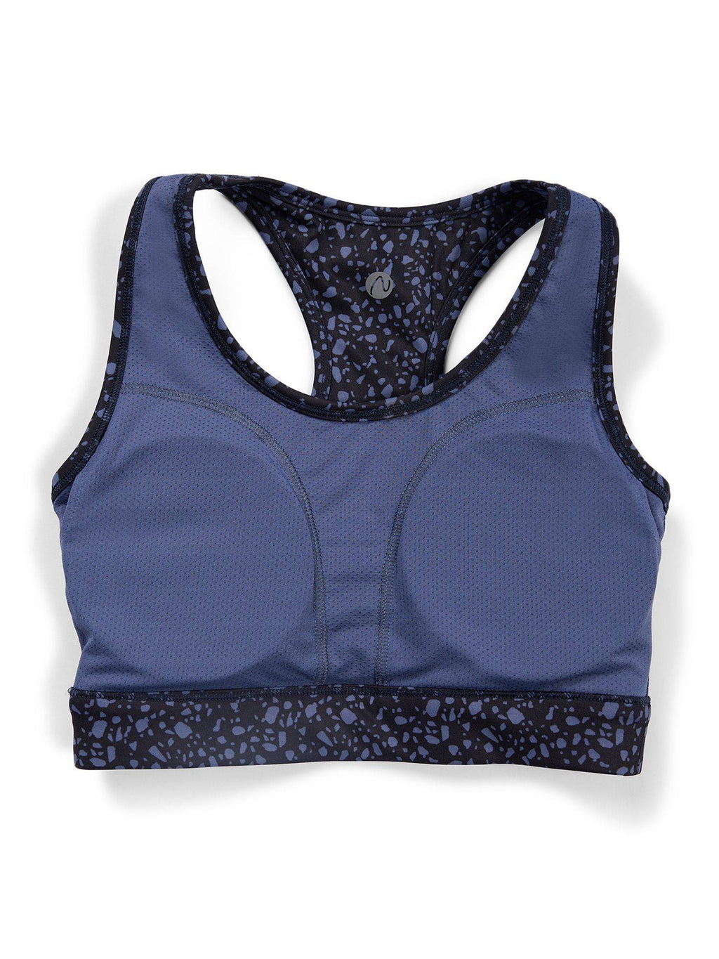 Medium Impact Sports Bra with Keyhole Back, Batik Black Print - | sb09 - view 14