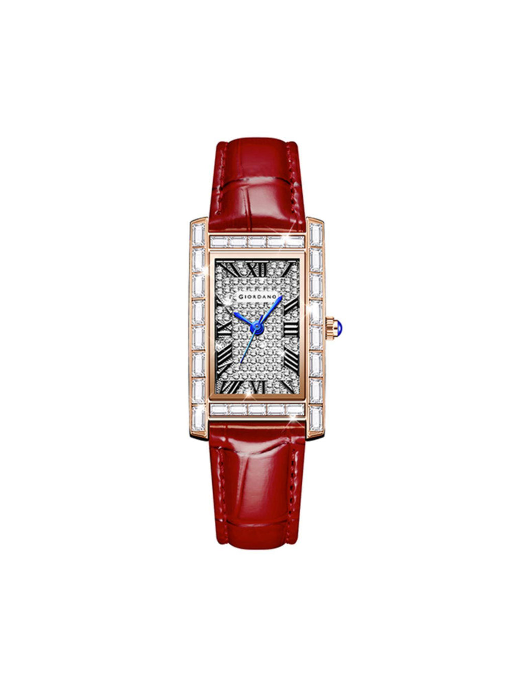 Rectangular Dress Watch for women with Crystal Bezel - White | W92 - view 1