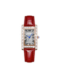 Rectangular Dress Watch for women with Crystal Bezel - White | W92 - view 1