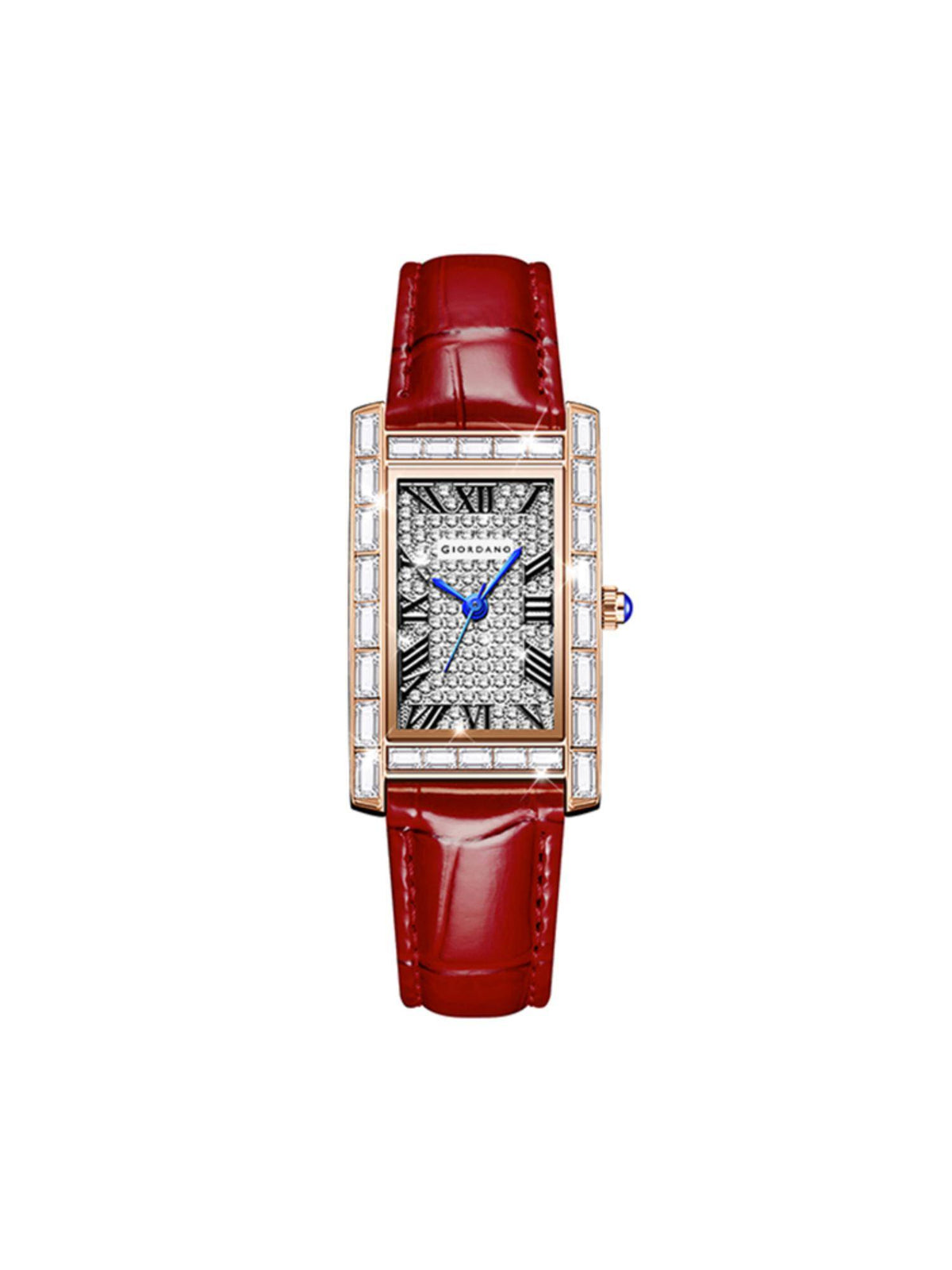 Rectangular Dress Watch for women with Crystal Bezel - White | W92 - view 1