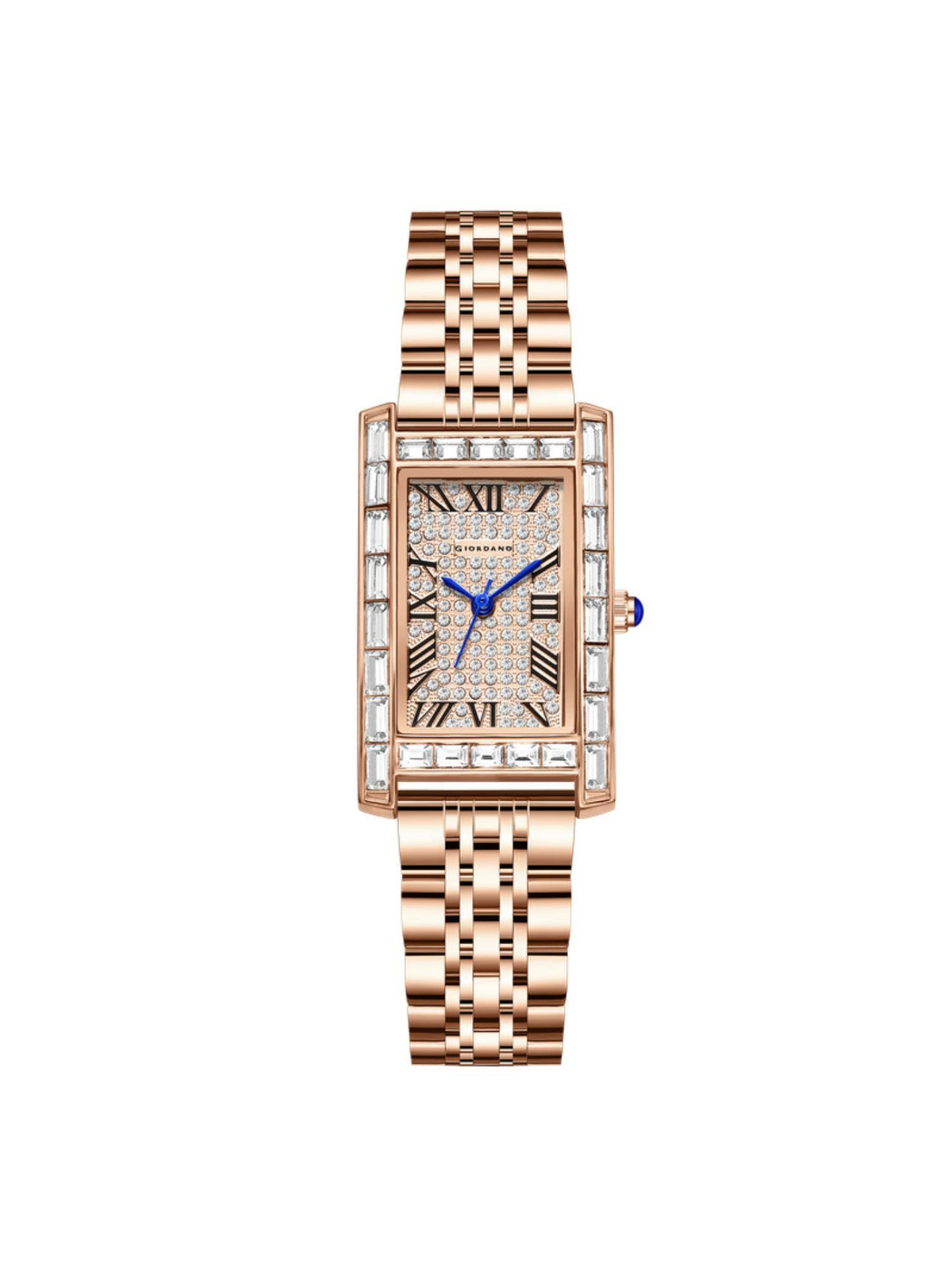 Rectangular Dress Watch for women with Crystal Bezel - White | W92 - view 7