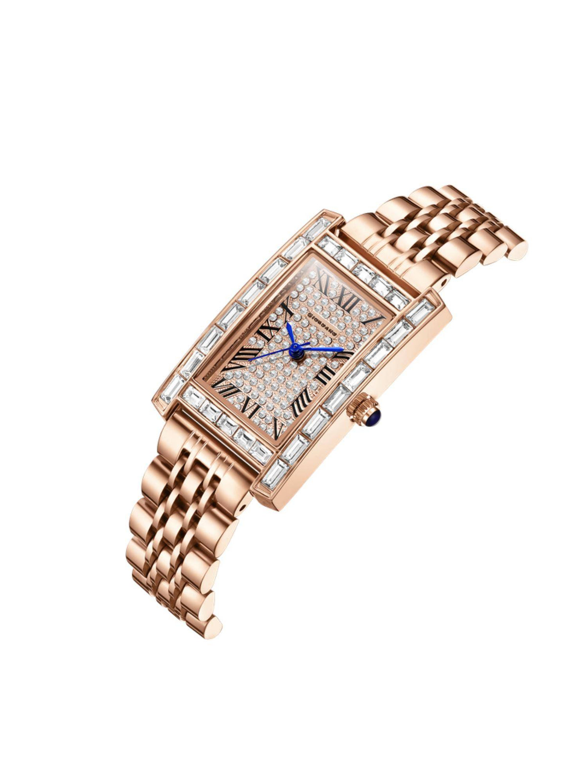 Rectangular Dress Watch for women with Crystal Bezel - White | W92 - view 11