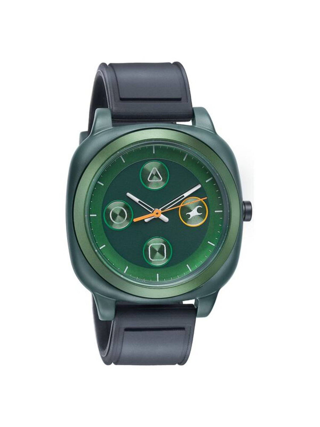 Unisex Hype Retro Aracde Green Dial Silicone Strap Analog Watch - 68034PP09W | W92 - view 2