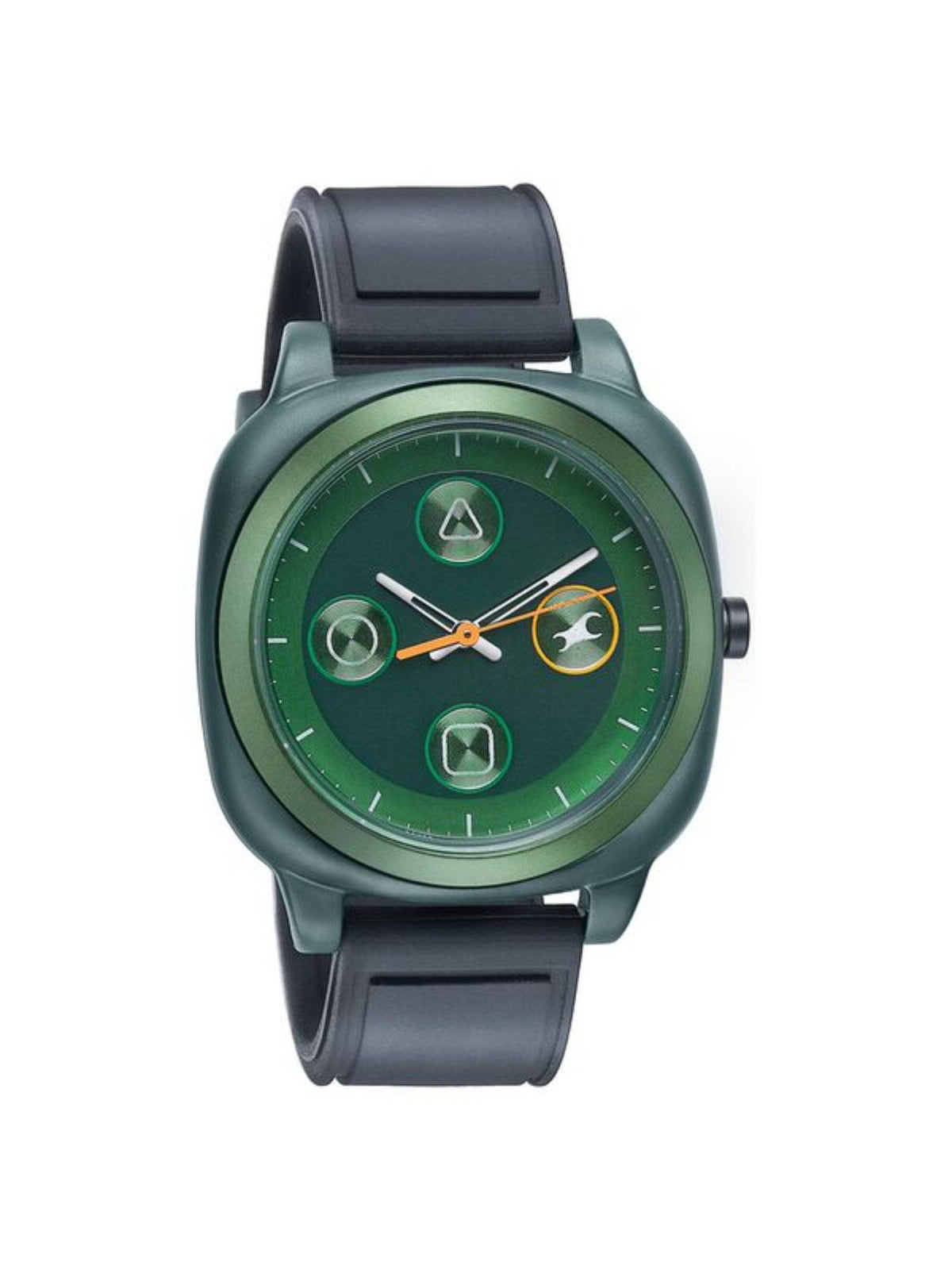 Unisex Hype Retro Aracde Green Dial Silicone Strap Analog Watch - 68034PP09W | W92 - view 2