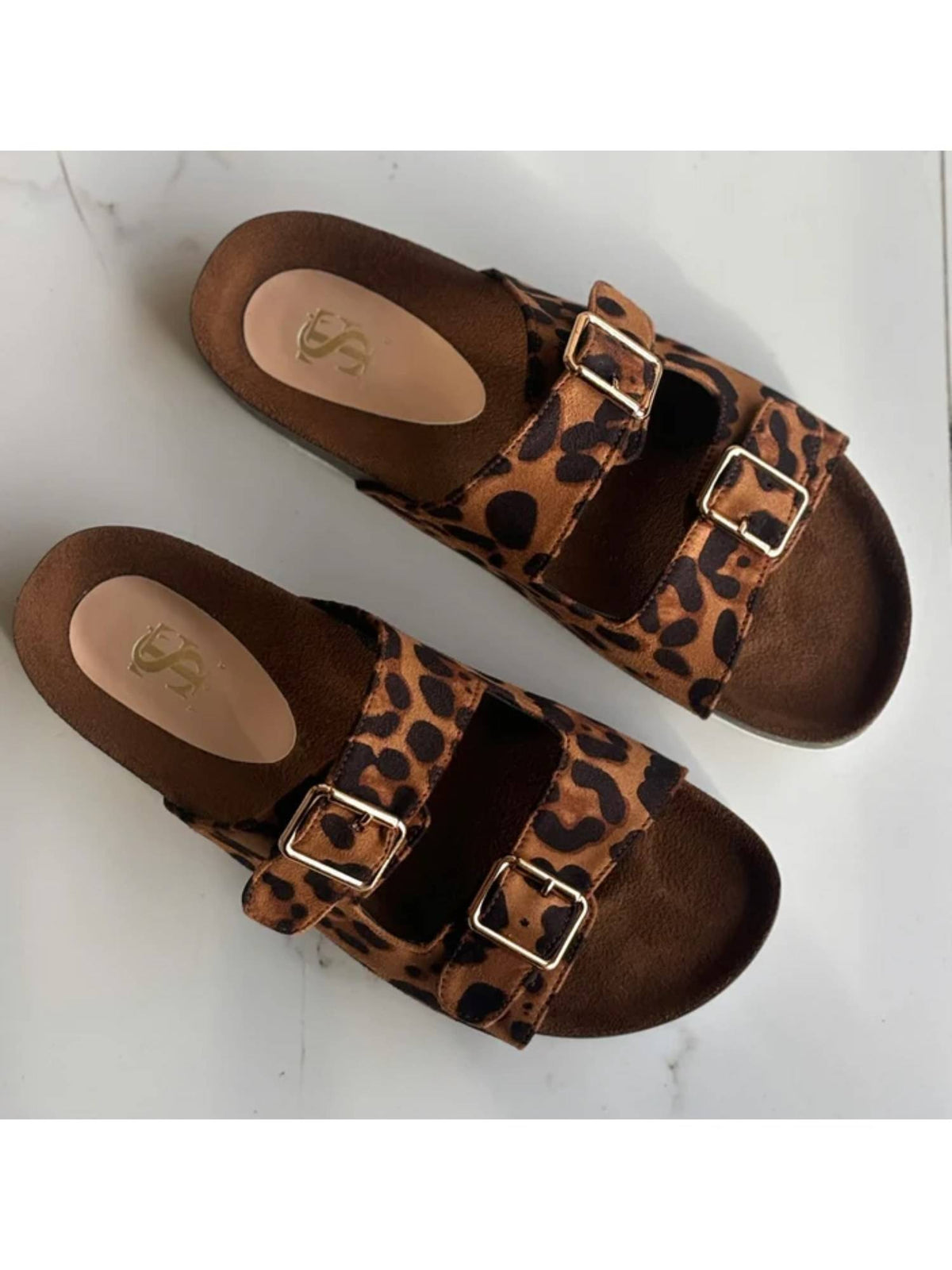 Leopard Print Flat Sandals | SD89 - view 1