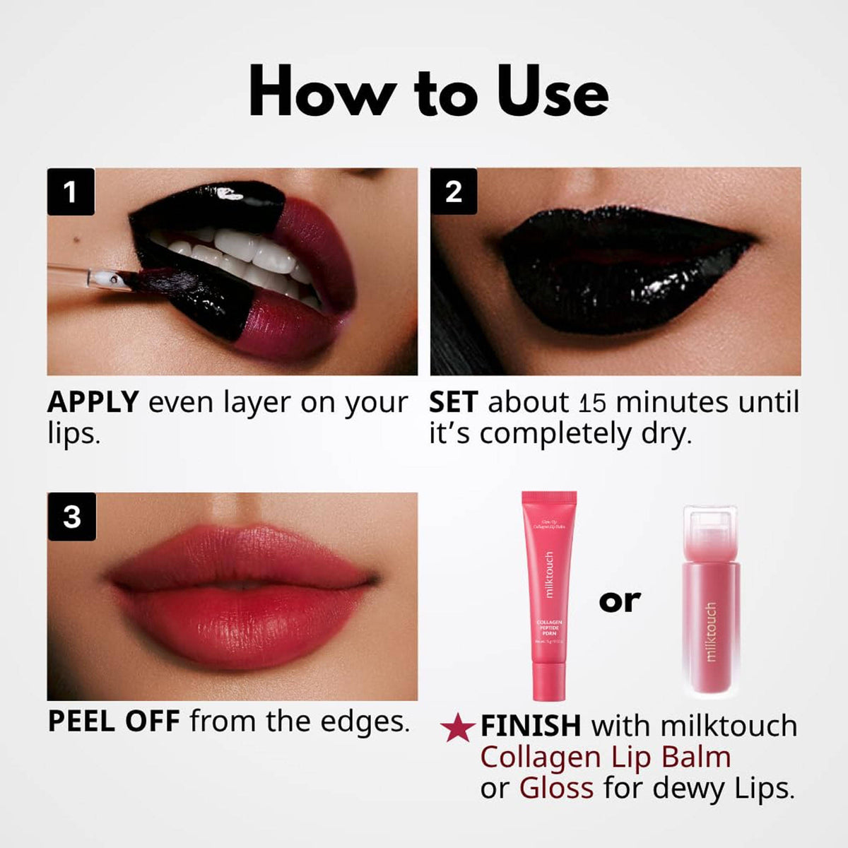 Black Peel Off Lip Tattoo | L12 - view 5