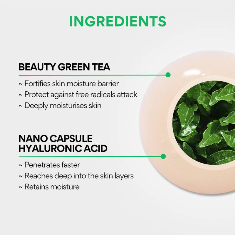Hyaluronic Acid Green Tea Seed Serum For Glowing & Hydrated Skin | Z8 - view 3