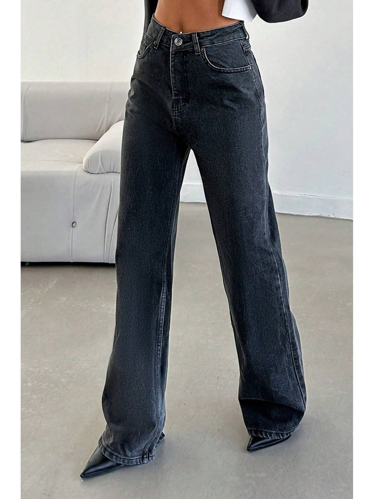 Deep Night Wide Leg Blue Jeans | WL90 - view 3