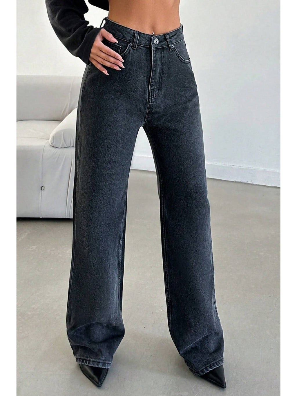Deep Night Wide Leg Blue Jeans | WL90 - view 4