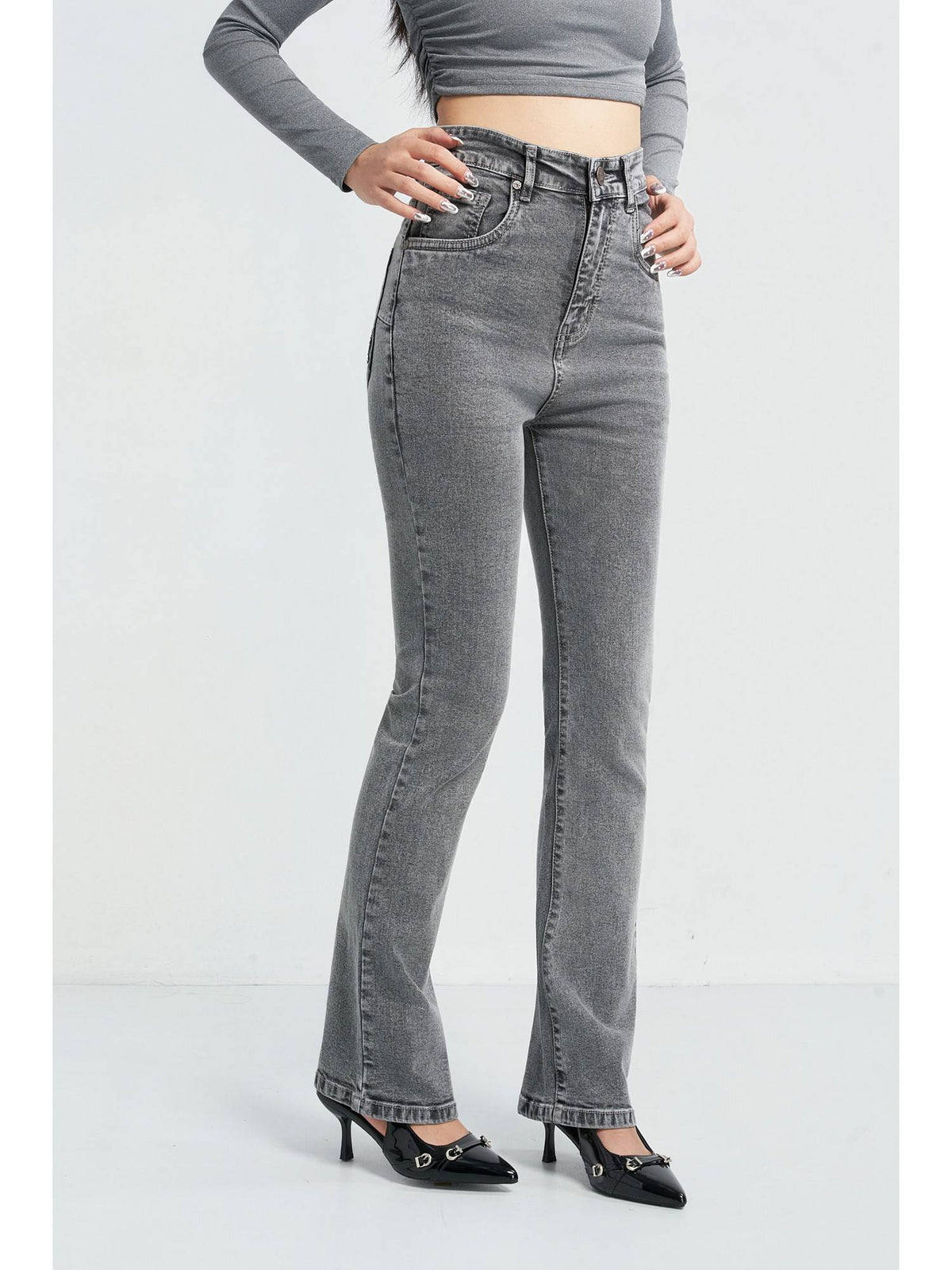 Vapor Fade Bootcut Grey Jeans | BT10 - view 1