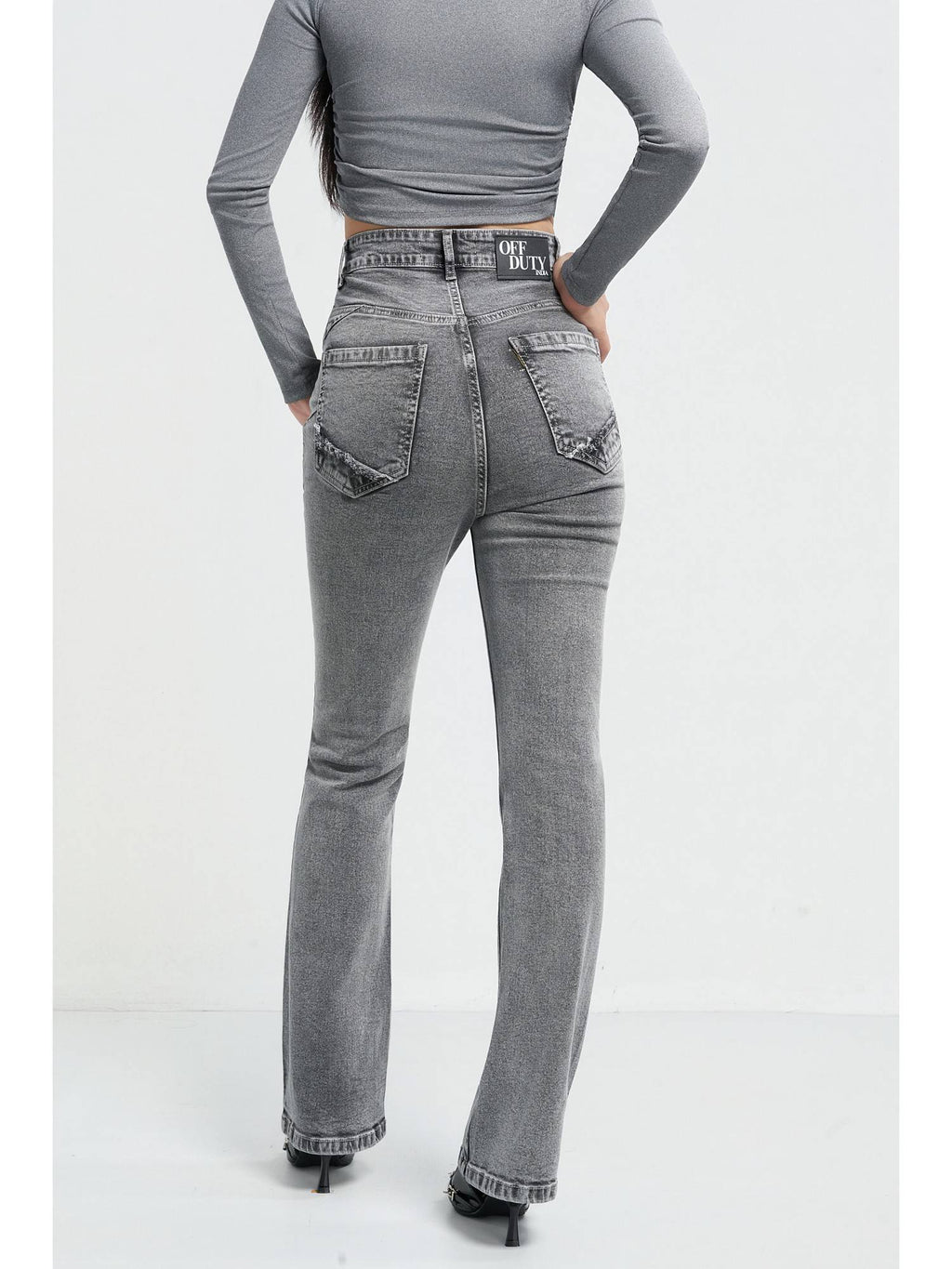 Vapor Fade Bootcut Grey Jeans | BT10 - view 2