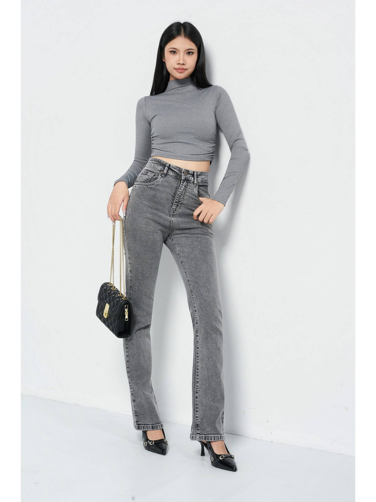 Vapor Fade Bootcut Grey Jeans | BT10 - view 4