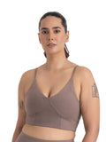 Mauve Zen Cross Back Lightly Padded with Removable Cups Sports Bra | sb09 - view 31