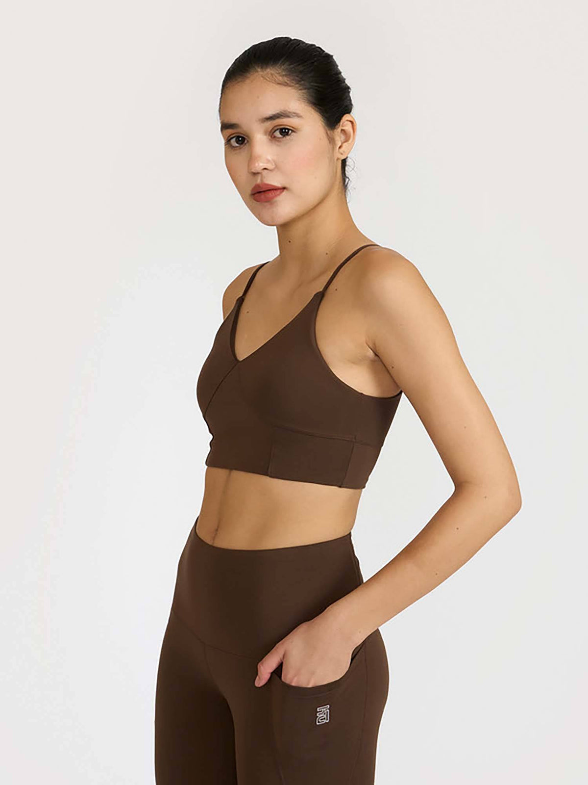 Mauve Zen Cross Back Lightly Padded with Removable Cups Sports Bra | sb09 - view 56