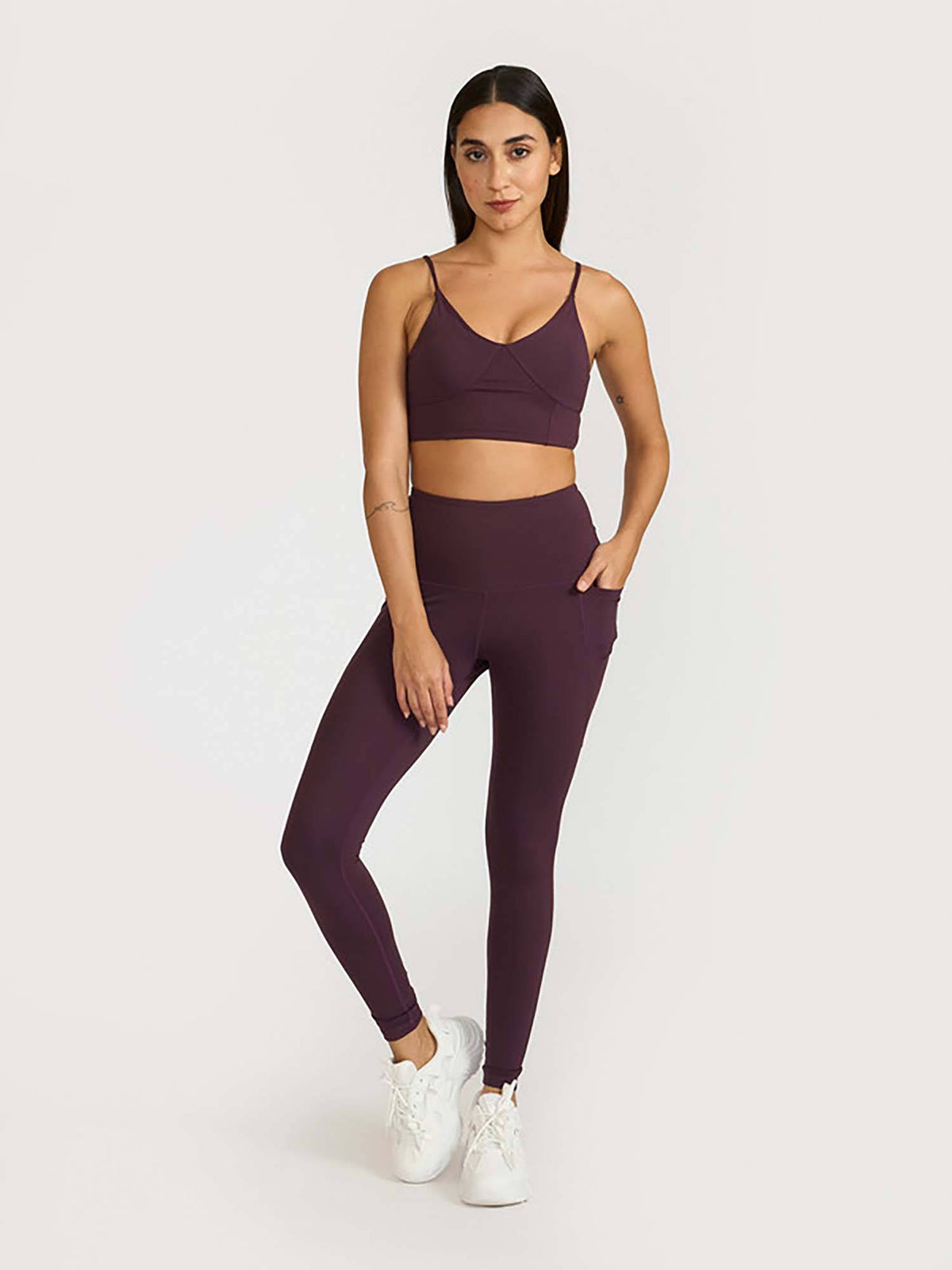 Mauve Zen Cross Back Lightly Padded with Removable Cups Sports Bra | sb09 - view 30