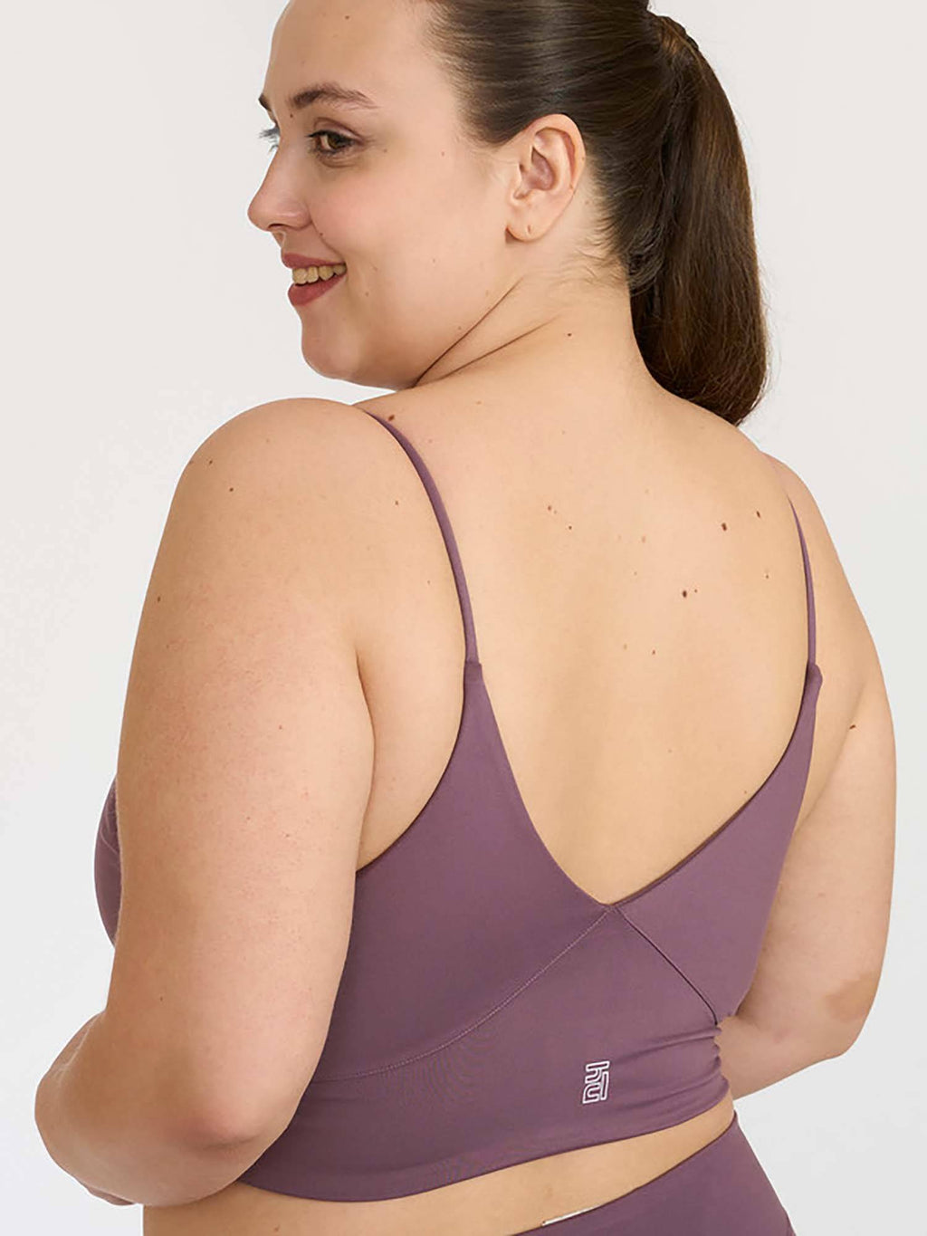 Mauve Zen Cross Back Lightly Padded with Removable Cups Sports Bra | sb09 - view 2