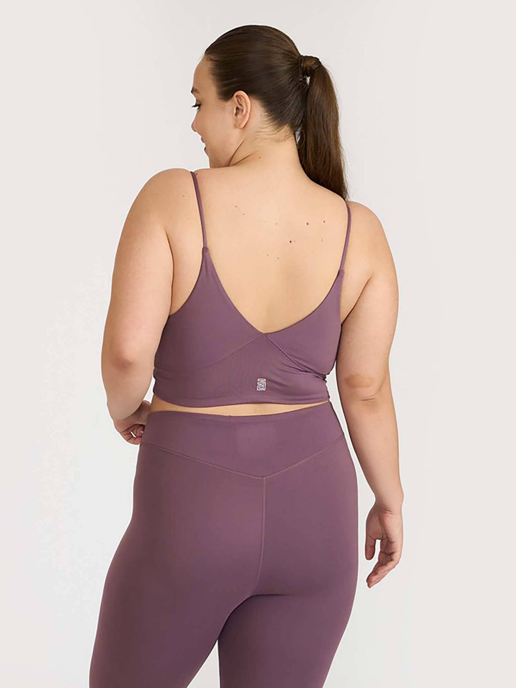 Mauve Zen Cross Back Lightly Padded with Removable Cups Sports Bra | sb09 - view 4