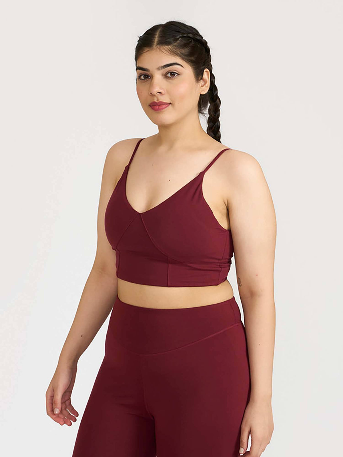 Mauve Zen Cross Back Lightly Padded with Removable Cups Sports Bra | sb09 - view 45