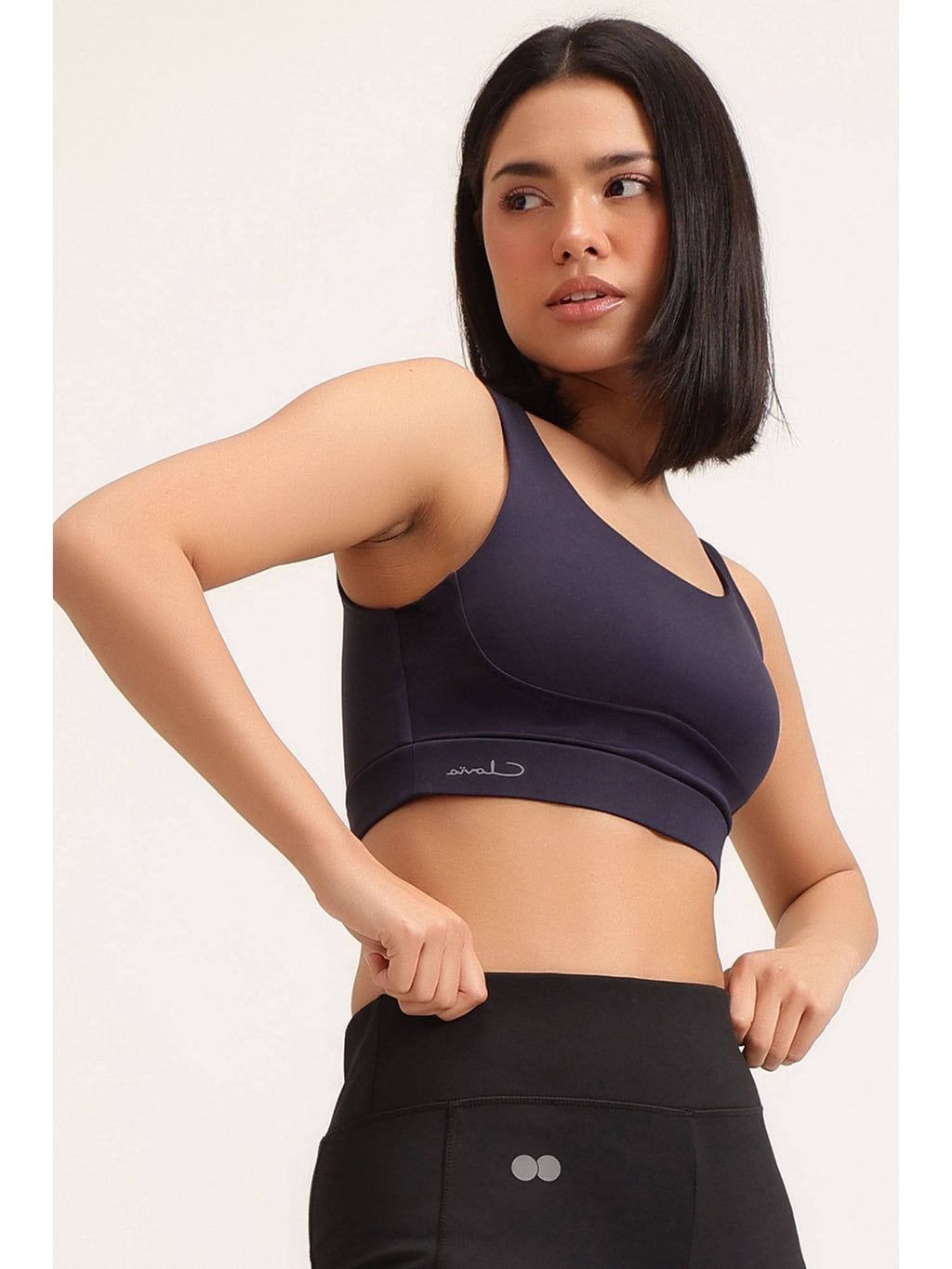 Women Navy Blue Solid Removable Pads Sports Bra | sb09 - view 6