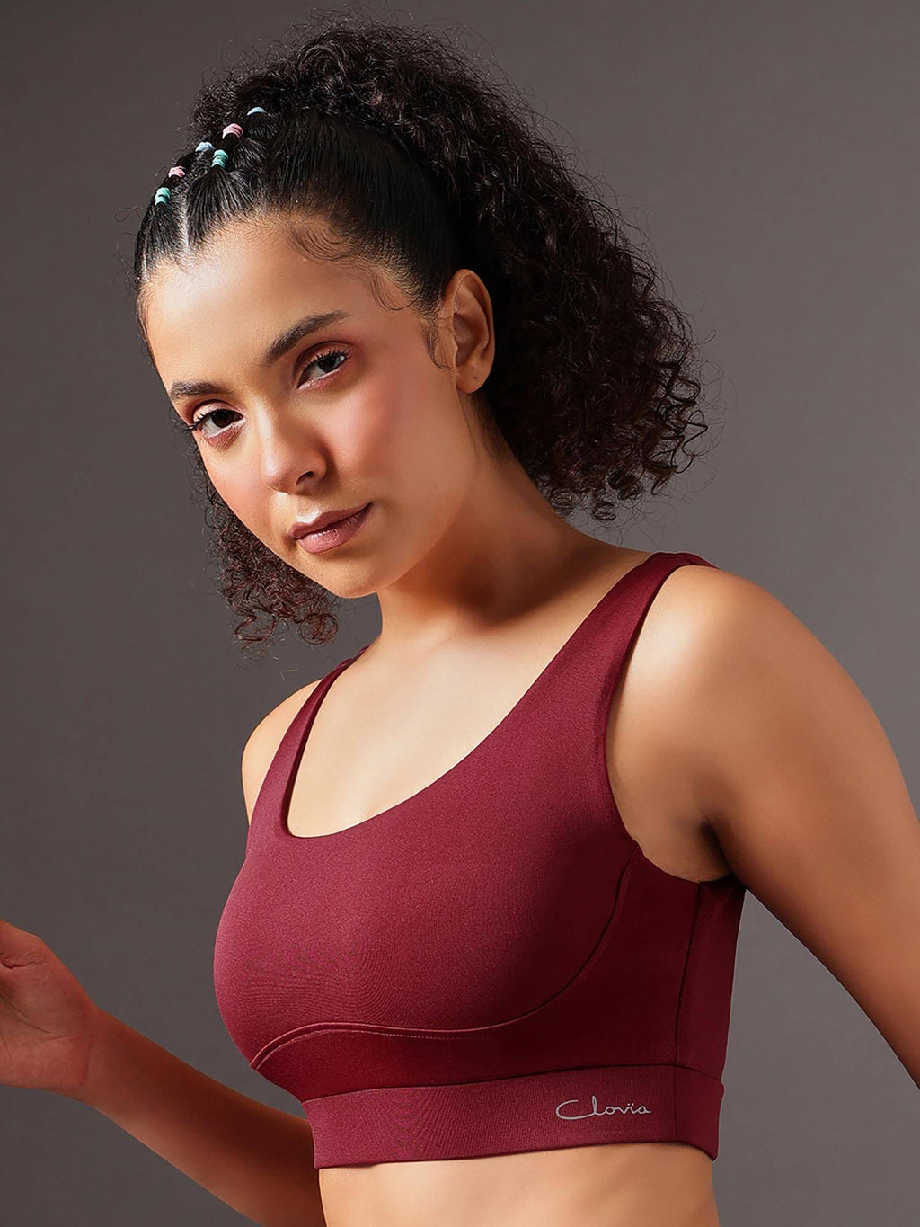 Women Navy Blue Solid Removable Pads Sports Bra | sb09 - view 9