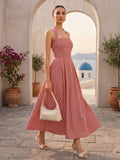 Women Red Checks Halter Neck Dress | D56 - view 1
