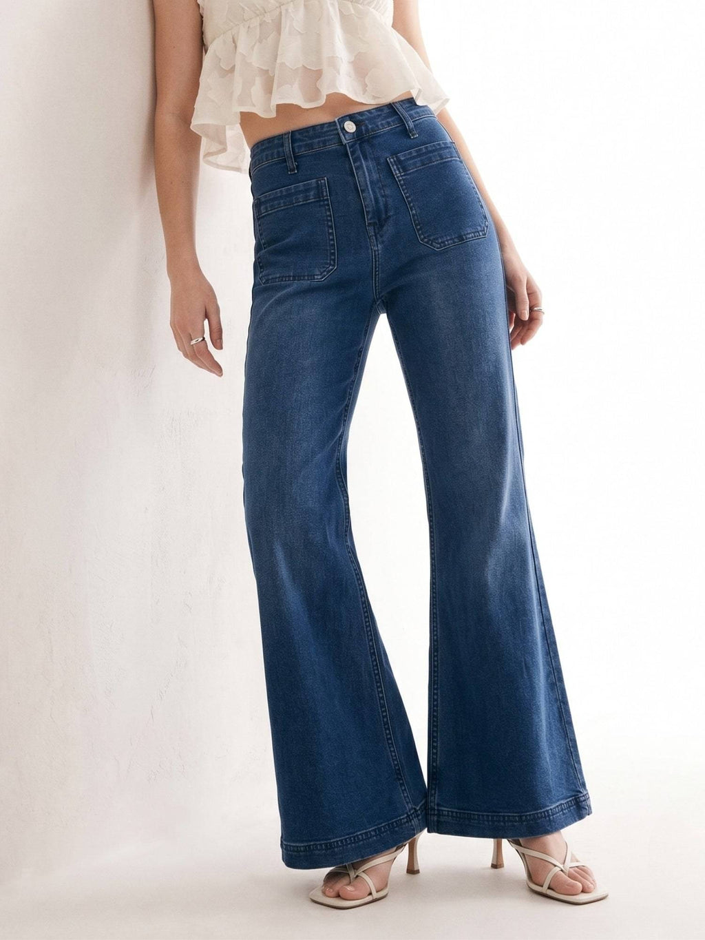 Blue Front Pocket Straight Fit Jeans | ST23 - view 1
