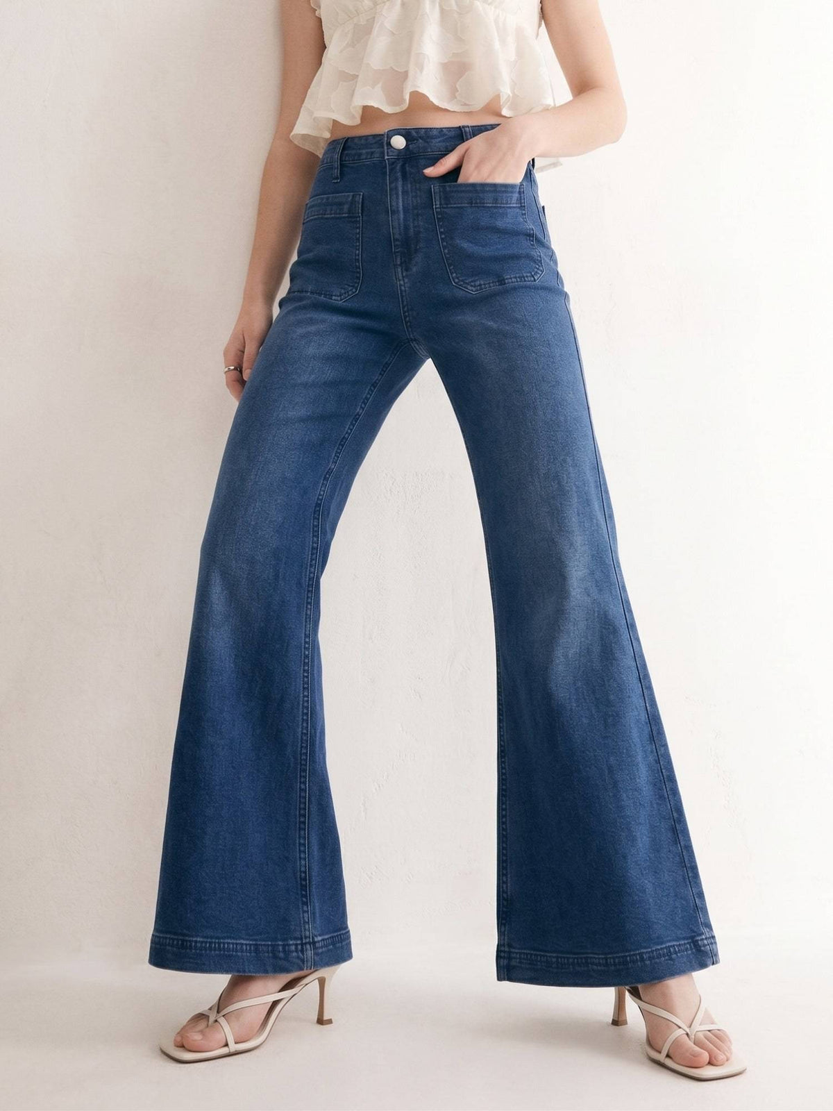 Blue Front Pocket Straight Fit Jeans | ST23 - view 3
