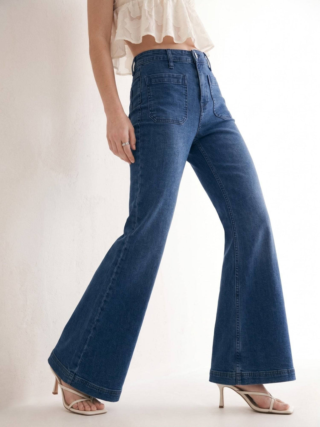 Blue Front Pocket Straight Fit Jeans | ST23 - view 4