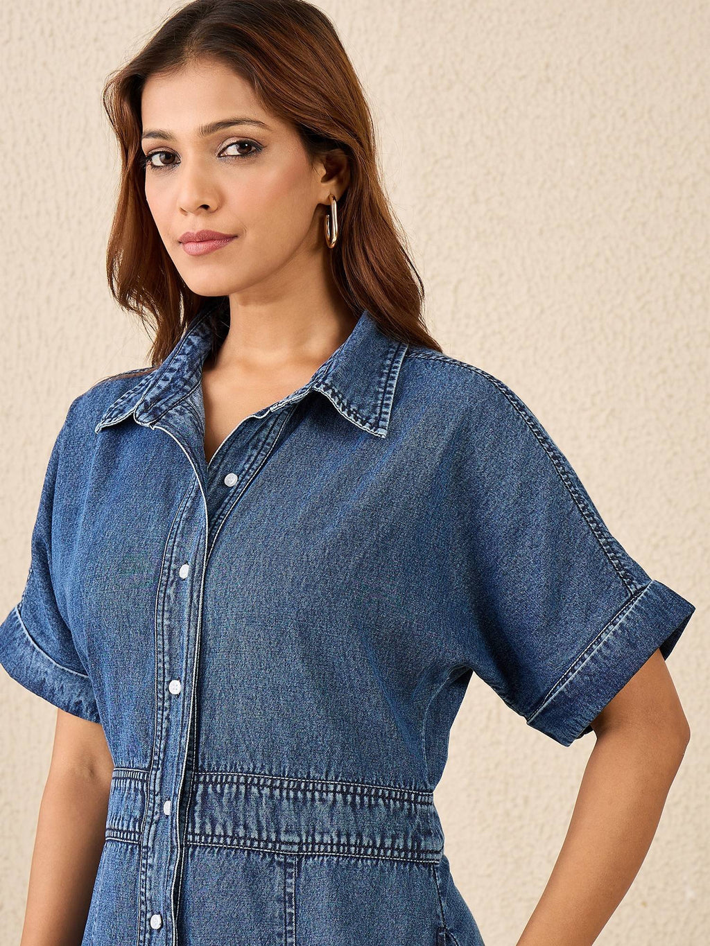Women's Denim Midi Dress | D56 - view 5