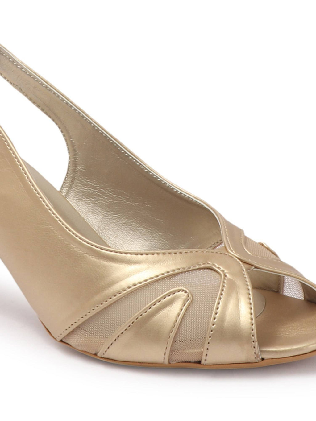 Women Gold Comfortable Sandal Heels | H78 - view 7