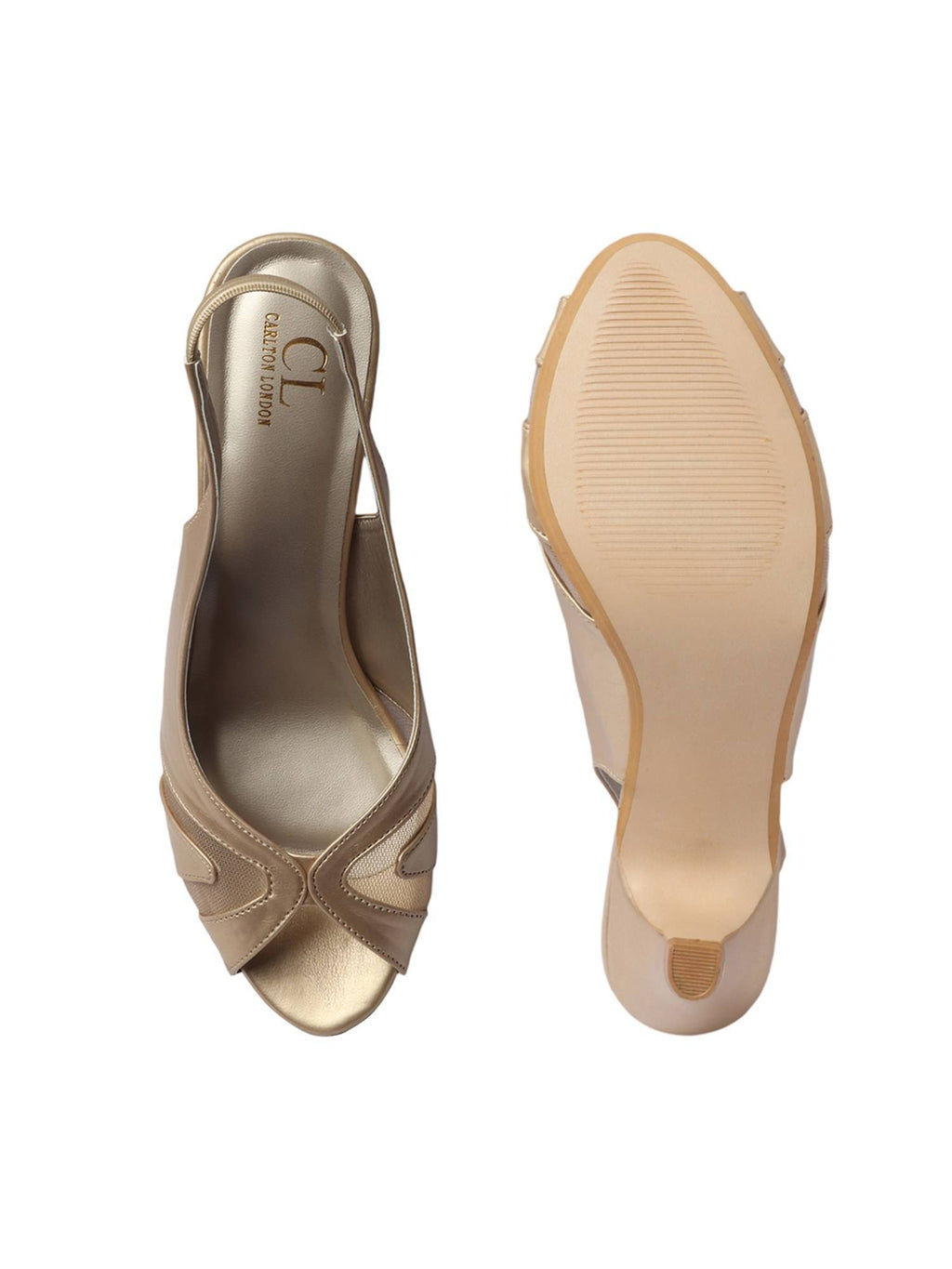 Women Gold Comfortable Sandal Heels | H78 - view 8