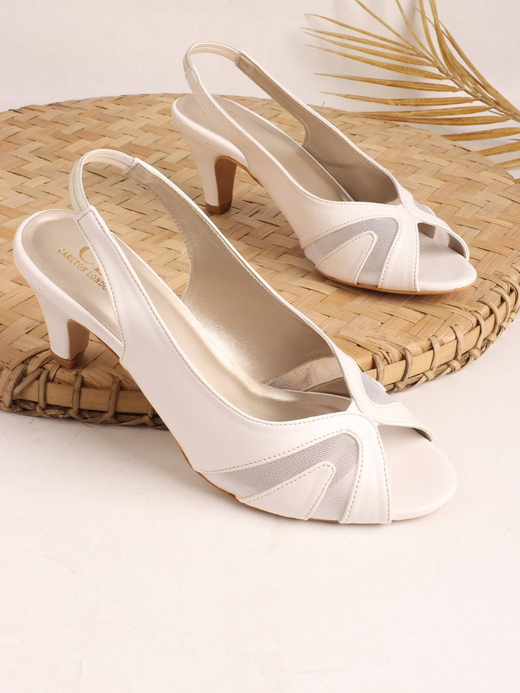 Women White Comfortable Sandal Heels | H78 - view 3