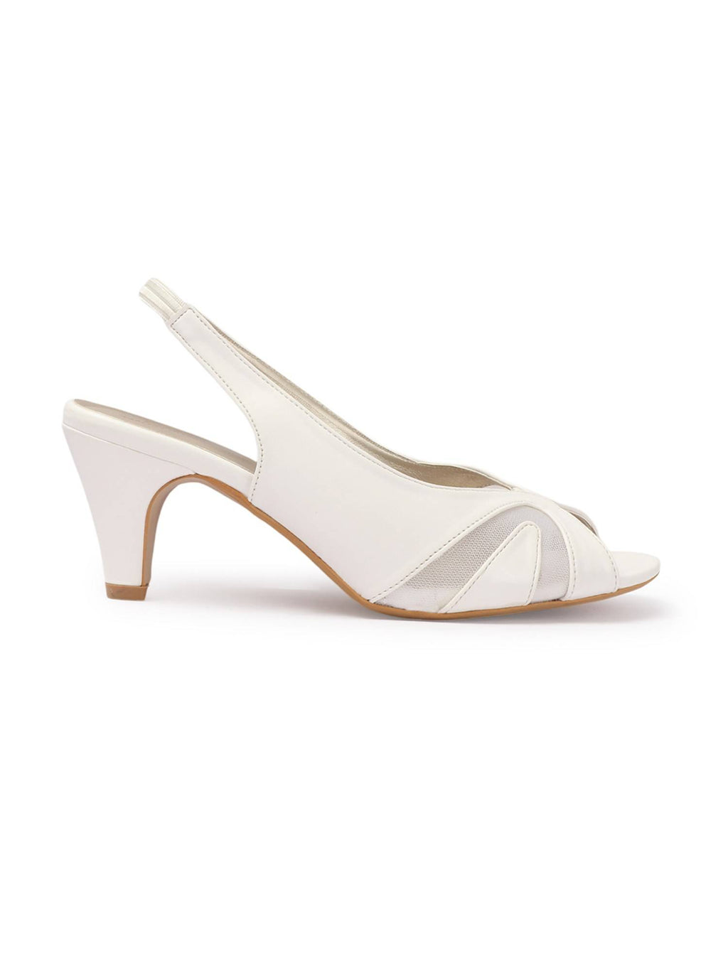Women White Comfortable Sandal Heels | H78 - view 6