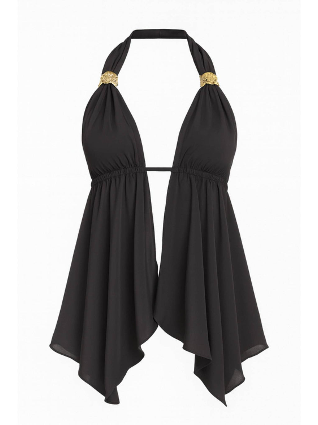 Black Tie Up Flowy Top | HT67 - view 2