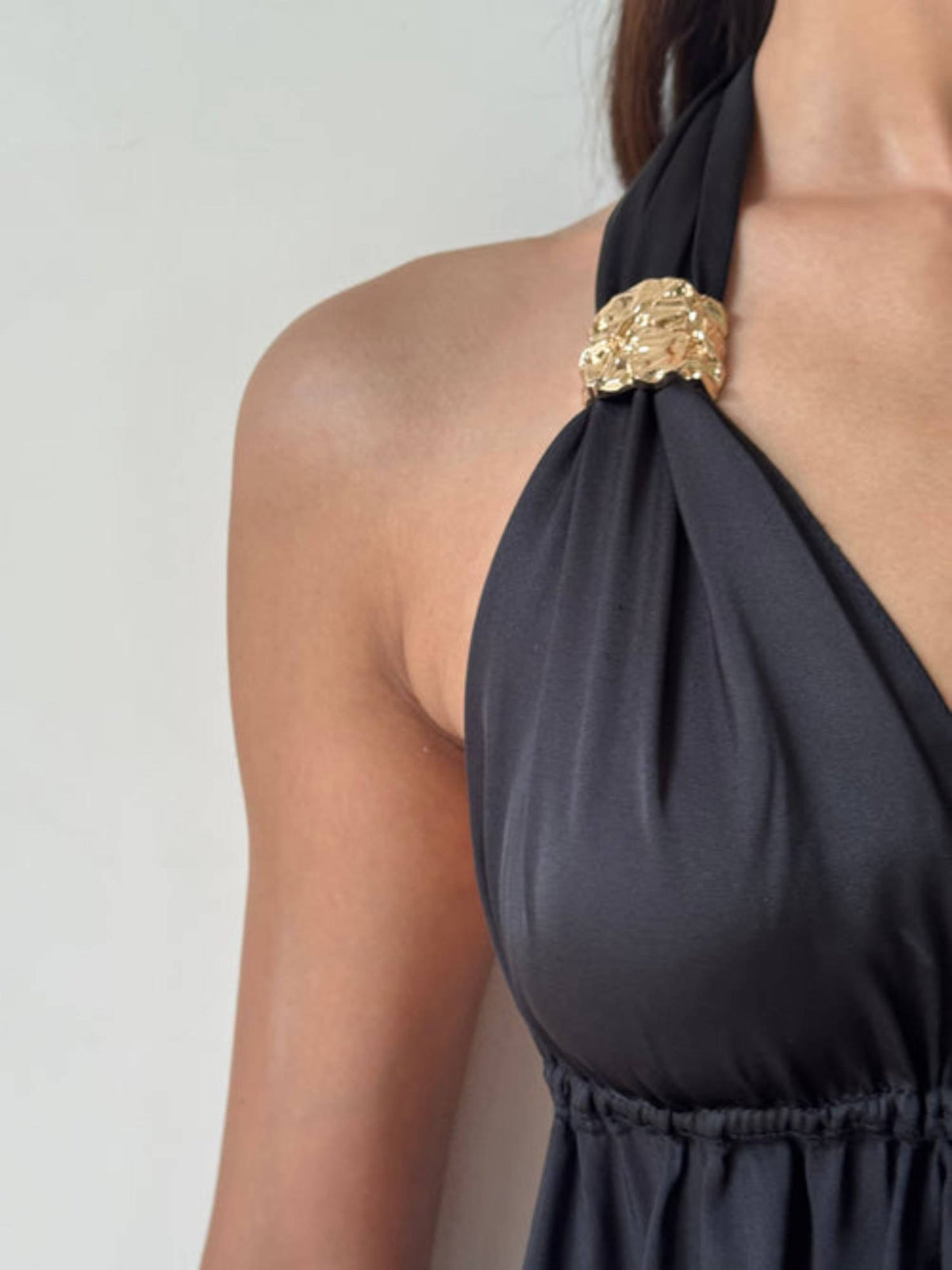 Black Tie Up Flowy Top | HT67 - view 4