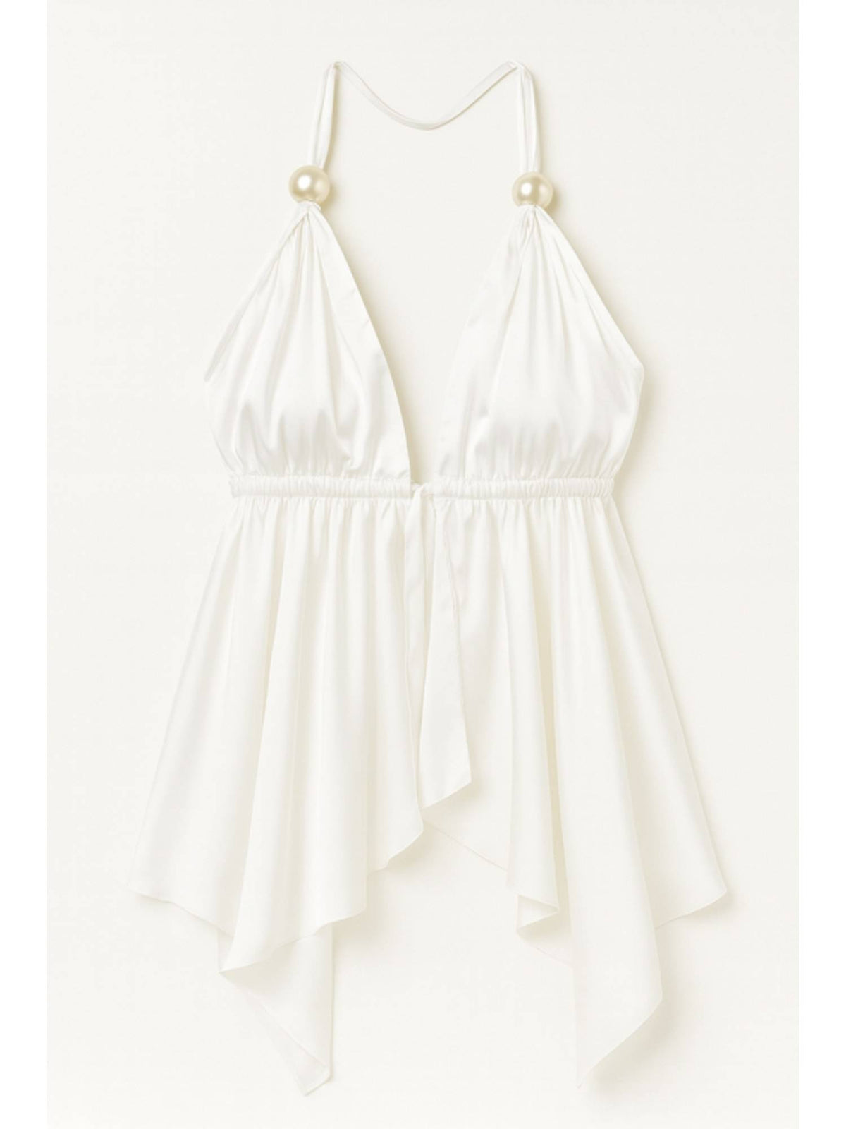White Tie Up Flowy Top | HT67 - view 2