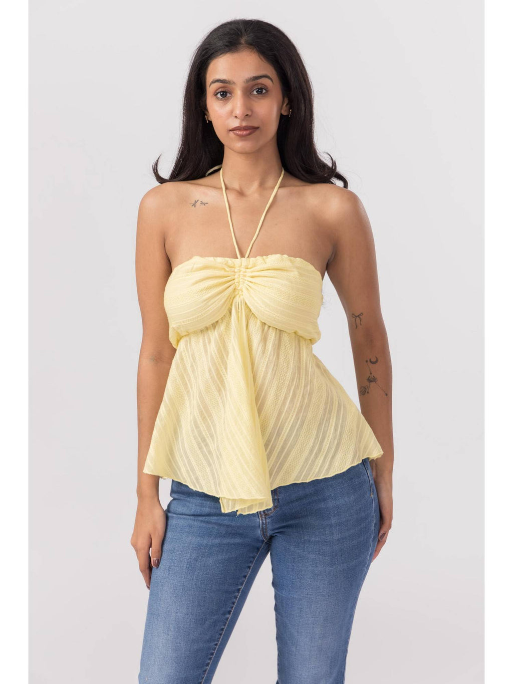 Blue Front Slit Halter Top | HT67 - view 5