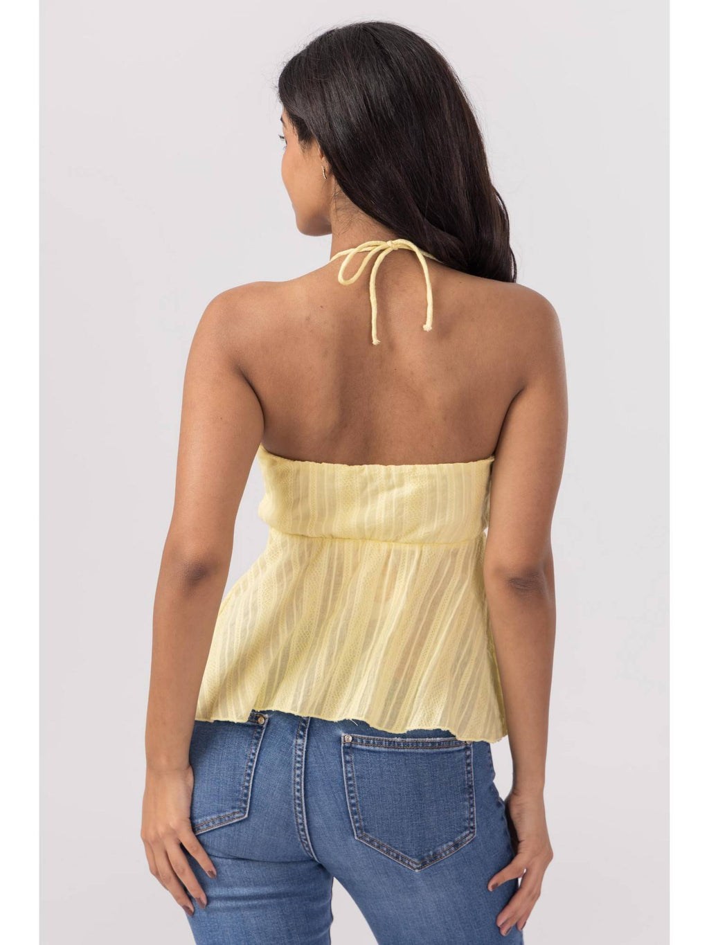 Blue Front Slit Halter Top | HT67 - view 6