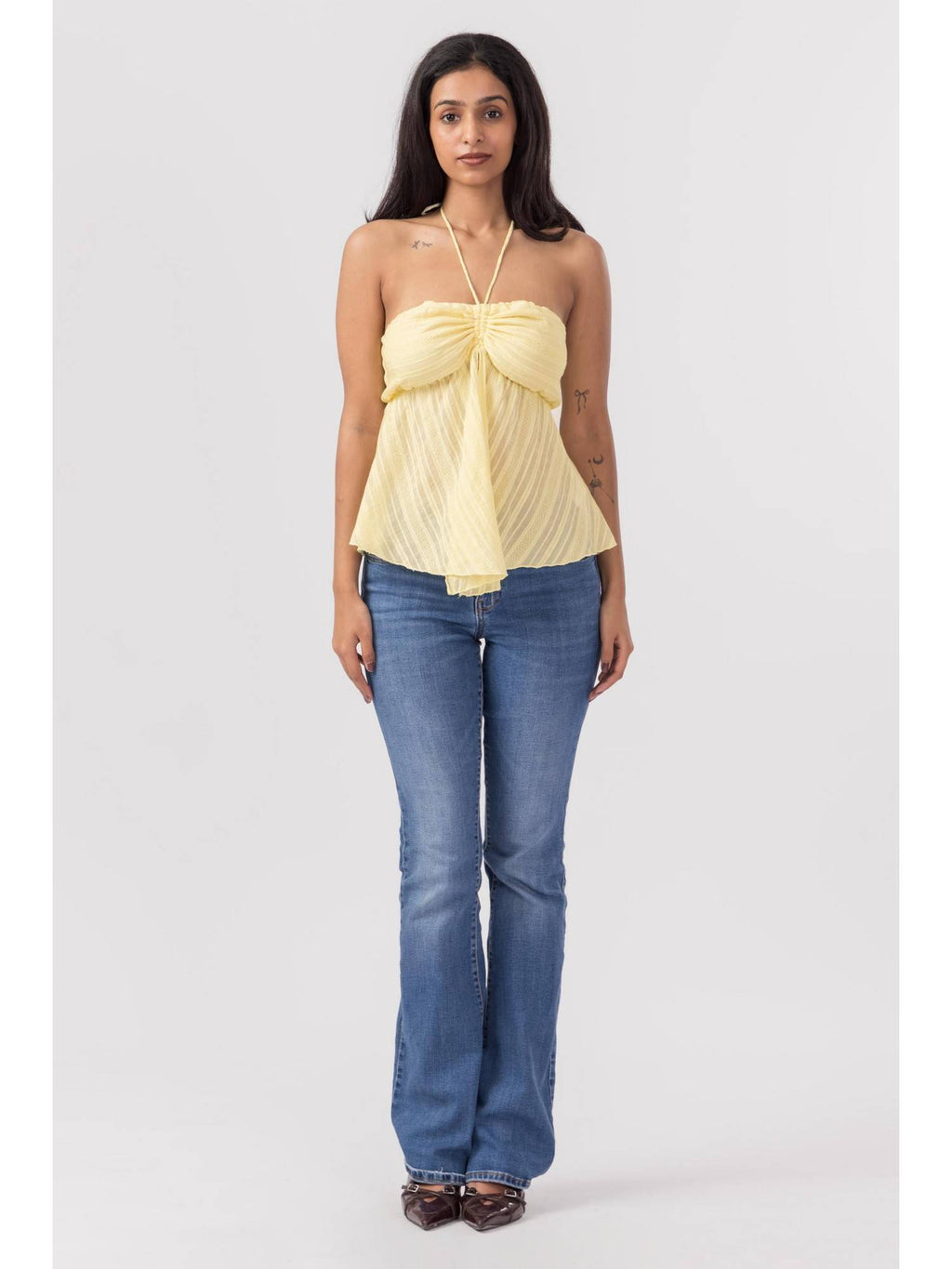 Blue Front Slit Halter Top | HT67 - view 7